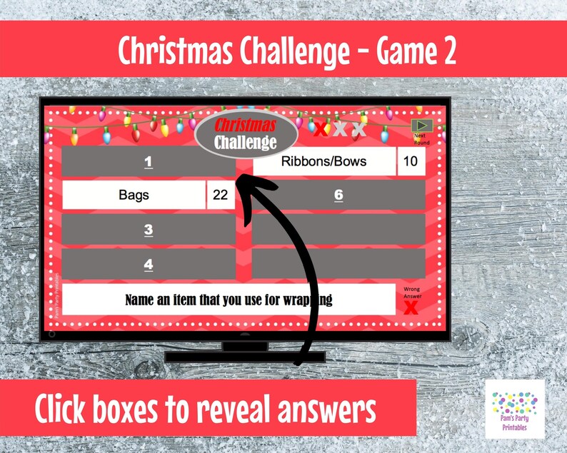 Virtual Game Christmas Challenge GAME 2 Interactive & Editable PowerPoint Game, Christmas Game, Party Game, Family Friendly, Classroom image 2