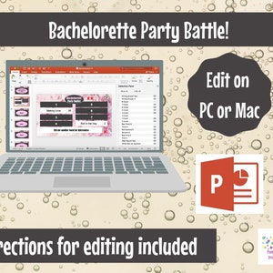 Virtual Game or In Person, Bachelorette Party Battle, Bridal Shower, Editable PowerPoint Game, Bridal Shower Party Game, Girls Night image 6
