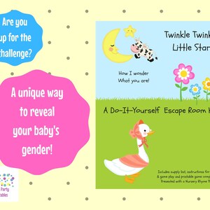 Twinkle Twinkle Nursery Rhyme DIY Escape Room Game, Gender Reveal, Surprise, Family Friendly, Baby Shower, Baby Sprinkle, New Mom, New Baby image 8