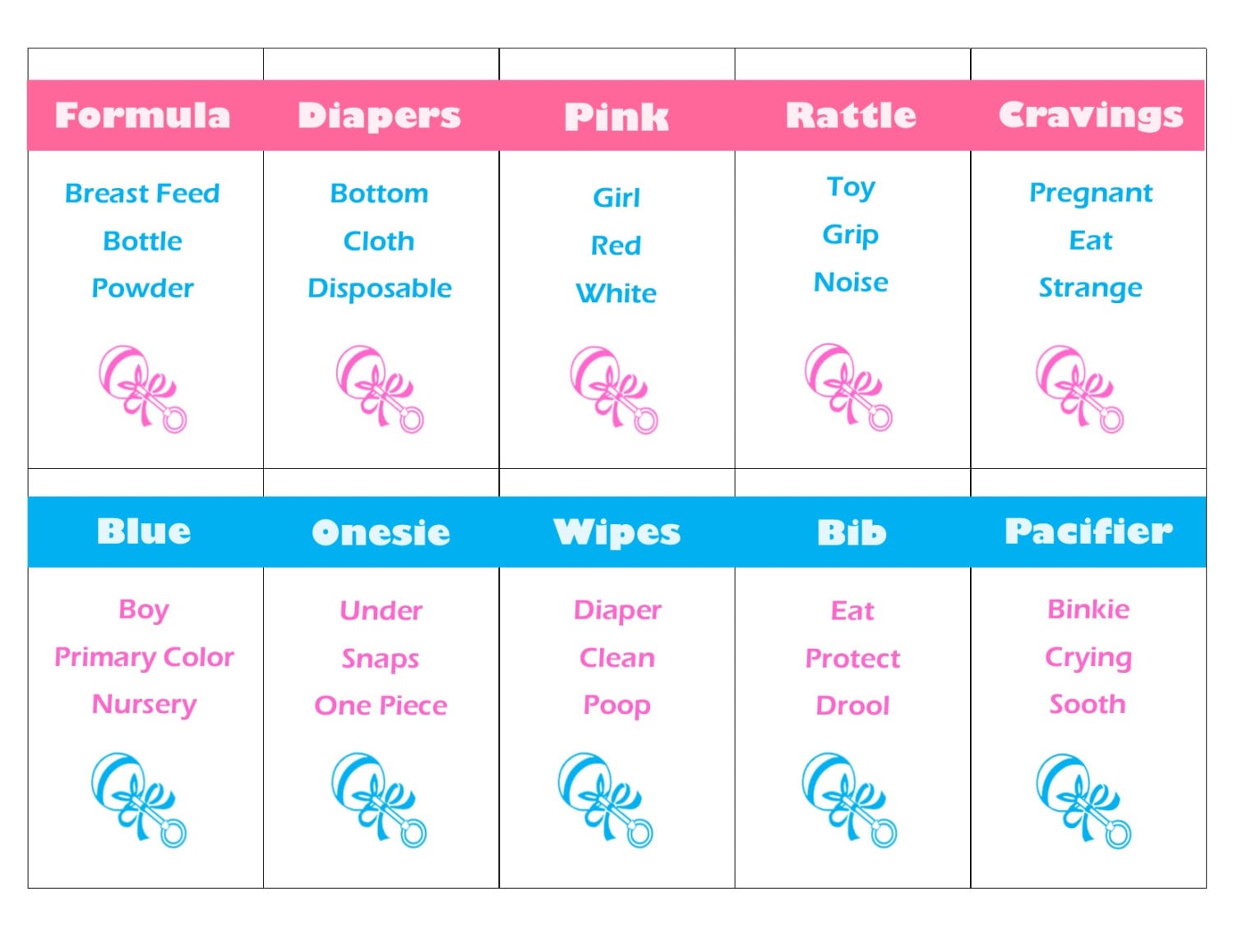 Printable Baby Shower Cards for Taboo Gender Reveal  Etsy