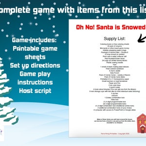 Oh No Santa is Snowed In A DIY Escape Room Kit, Christmas Game, Team Building, Family Friendly, Ages 8 to 80, Christmas in July image 2