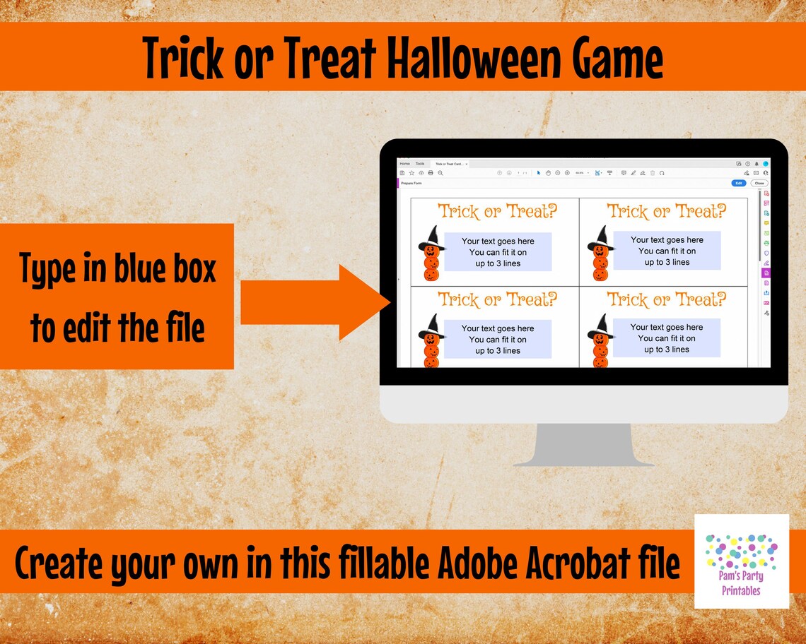 Halloween Game. Trick or Treat Cards Do a Trick or Get a Etsy