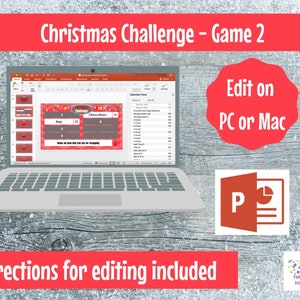 Virtual Game Christmas Challenge GAME 2 Interactive & Editable PowerPoint Game, Christmas Game, Party Game, Family Friendly, Classroom image 4