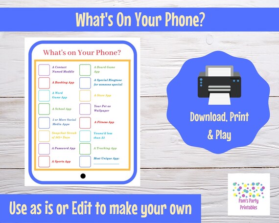 What S In On Your Phone Icebreaker Game For Classroom Sales Team Girls Night Out Gno Youth