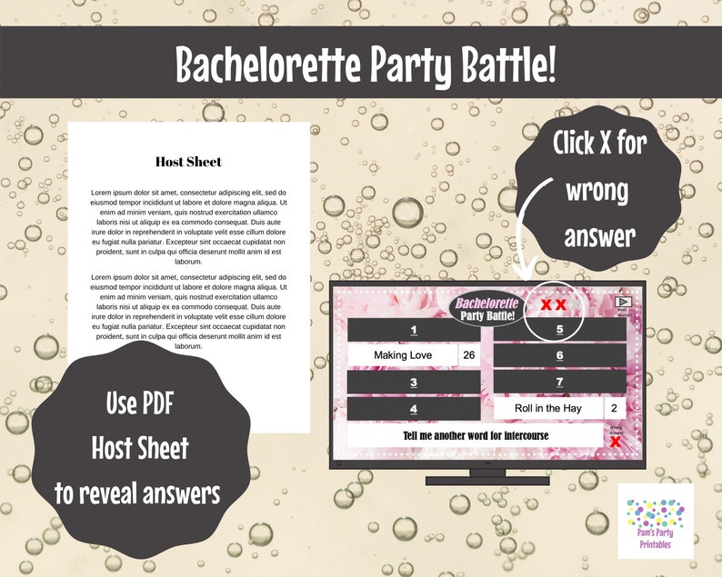 Virtual Game or In Person, Bachelorette Party Battle, Bridal Shower, Editable PowerPoint Game, Bridal Shower Party Game, Girls Night image 5