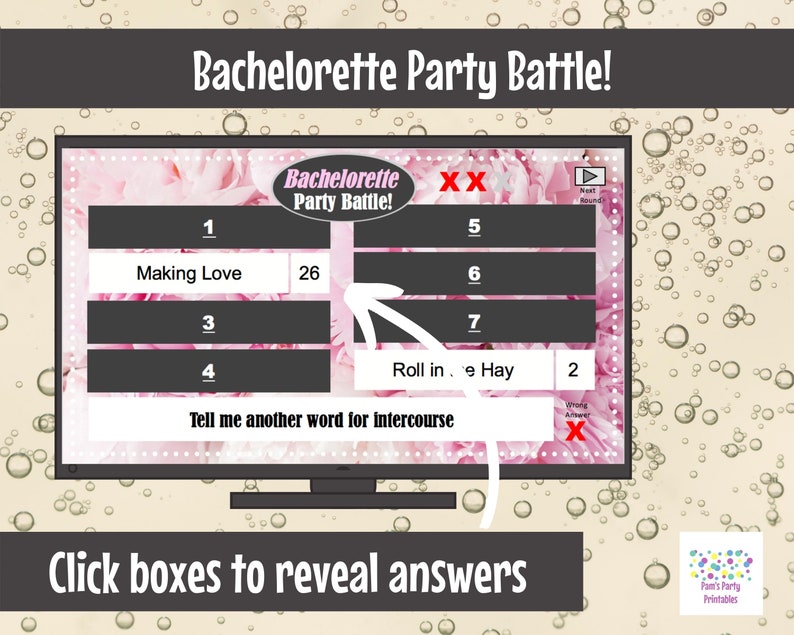 Virtual Game or In Person, Bachelorette Party Battle, Bridal Shower, Editable PowerPoint Game, Bridal Shower Party Game, Girls Night image 2