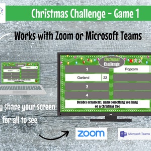 Virtual Game Christmas Challenge GAME 1 Interactive & Editable PowerPoint Game, Christmas Game, Party Game, Family Friendly, Classroom image 9