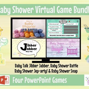 Virtual or Large Screen Game Baby Shower Bundle. Zoom Game, PowerPoint Game, Baby Shower Game, Baby Sprinkle, Gender Reveal, Grandma Shower