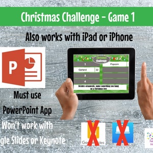 Virtual Game Christmas Challenge GAME 1 Interactive & Editable PowerPoint Game, Christmas Game, Party Game, Family Friendly, Classroom image 8