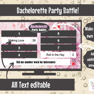 Virtual Game or In Person, Bachelorette Party Battle, Bridal Shower, Editable PowerPoint Game, Bridal Shower Party Game, Girls Night image 3