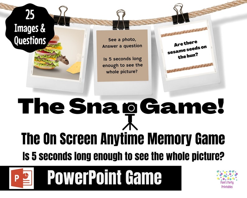 The Snap Anytime Memory Game Virtual Zoom or Large Screen Etsy