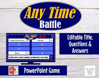 Any Time Battle Game: Editable PowerPoint Party Game (Digital Download)