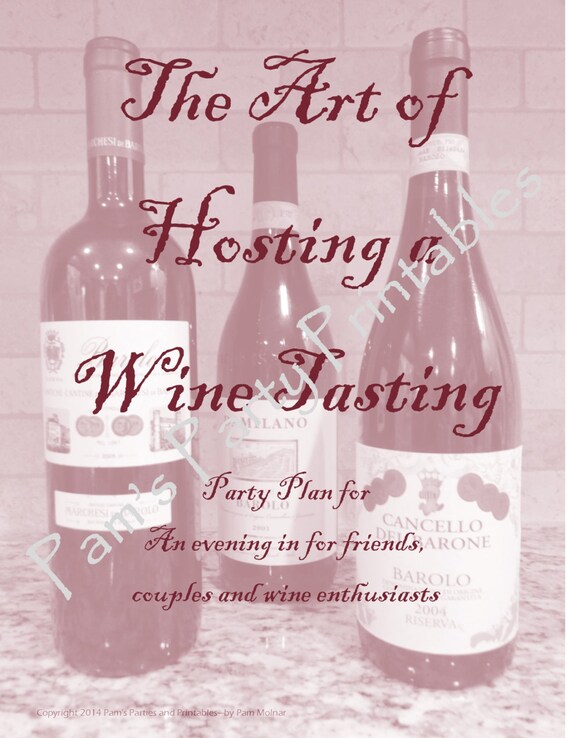 The Art of Hosting a Wine Tasting - INSTANT DOWNLOAD. Printable party plan for wine tasting with blind wine tasting sheet. Il_570xn