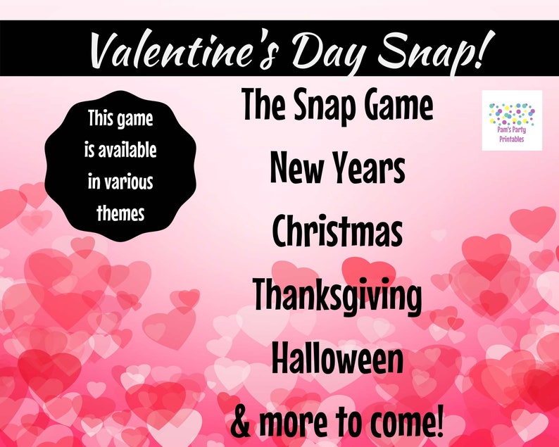 Valentine's Day Snap Memory Game Virtual Zoom Large Screen PowerPoint Game. Galentine's Party Game for Kids, Teens or Adults. Office Game image 9