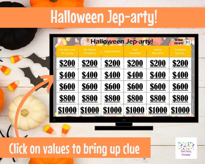 Halloween Game Bundle. Virtual or Large Screen Game, Zoom Game, PowerPoint Game, Halloween Party Game, Family Friendly, Game Show, Trivia image 6