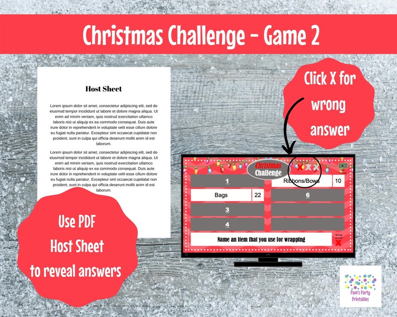 Virtual Game Christmas Challenge GAME 2 Interactive & Editable PowerPoint Game, Christmas Game, Party Game, Family Friendly, Classroom image 6