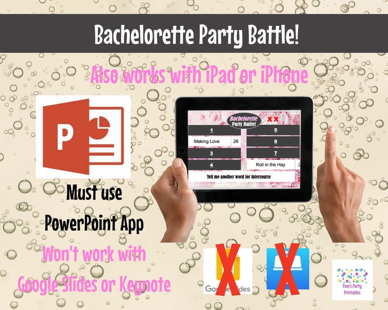 Virtual Game or In Person, Bachelorette Party Battle, Bridal Shower, Editable PowerPoint Game, Bridal Shower Party Game, Girls Night image 8