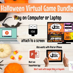 Halloween Game Bundle. Virtual or Large Screen Game, Zoom Game, PowerPoint Game, Halloween Party Game, Family Friendly, Game Show, Trivia image 10