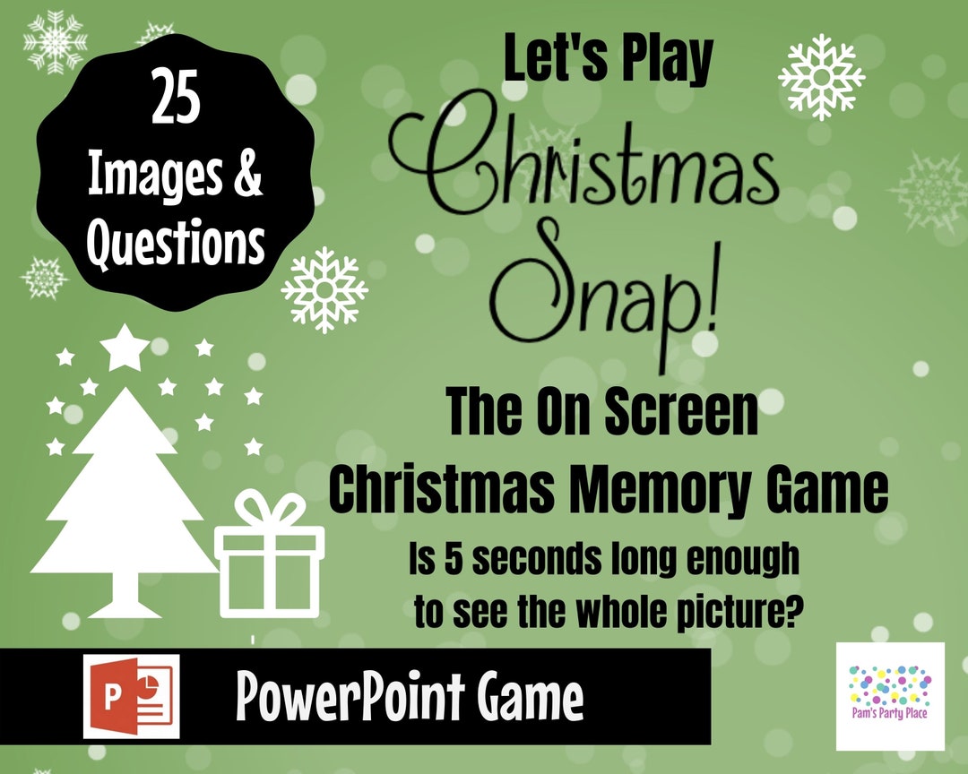 Christmas Snap 1 Memory Game. Virtual Zoom Large Screen Powerpoint Game. Christmas Holiday Party Game for Kids Teens Adults. Office Game Etsy