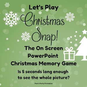 Julkalas Memory-spel med högtidstema och PowerPoint-spel för tonåringar eller vuxna, julfestspel