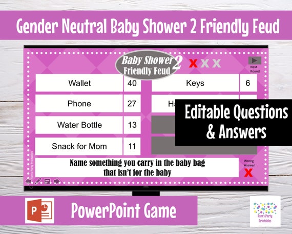 virtual baby shower family feud