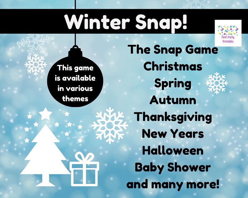 Winter Snap Memory Game Holiday Theme Powerpoint Game for Teens or ...