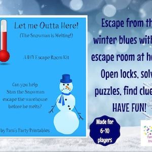 Let Me Outta Here A DIY Escape Room Kit Winter/Christmas/Holiday Game Family Friendly Ages 8 to 80 Group Game Party Game image 1