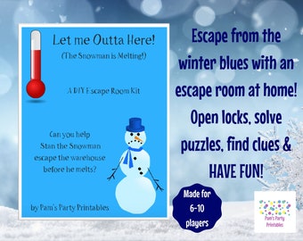 Laissez-moi sortir d'ici ! - Un kit d'Escape Room DIY - Jeu Hiver/Noël/Fêtes - Familial - De 8 à 80 ans - Jeu de Groupe - Jeu de Fête