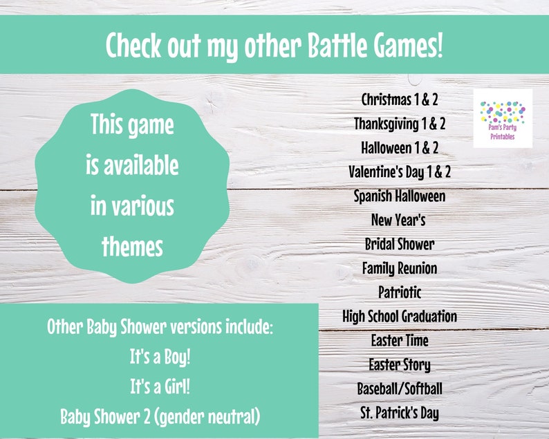 Virtual or Large Screen Game, Gender Neutral Baby Battle, Interactive PowerPoint Game, Baby Shower Party Game, Zoom game, editable questions image 10