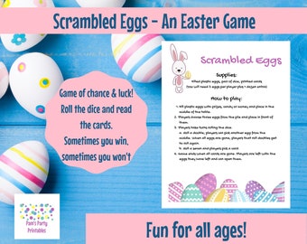 Scrambled Eggs, Egg Passing Game, Alternative for Easter egg Hunt, Game for all ages, Easter Printable Game, Easter Group Game, Spring Game