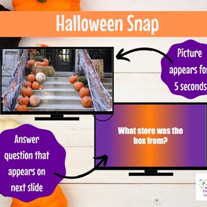 Halloween Game Bundle. Virtual or Large Screen Game, Zoom Game, PowerPoint Game, Halloween Party Game, Family Friendly, Game Show, Trivia image 8