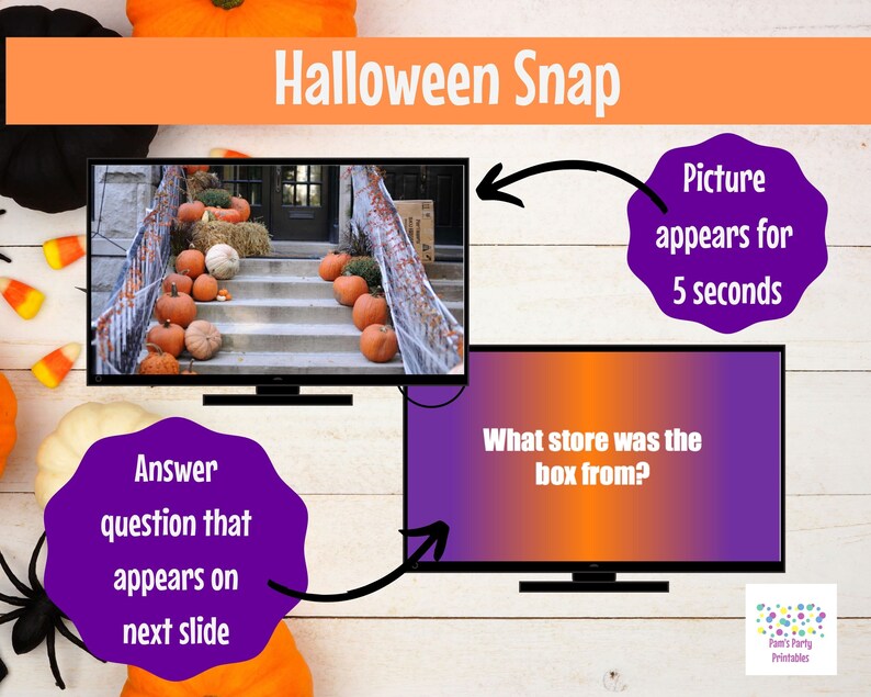 Halloween Game Bundle. Virtual or Large Screen Game, Zoom Game, PowerPoint Game, Halloween Party Game, Family Friendly, Game Show, Trivia image 8