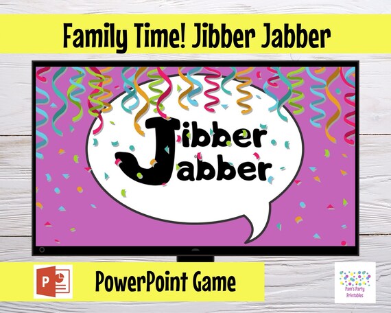 Virtual Game Jibber Jabber Family Time Game - Sound out the words to reveal actual meaning - PowerPoint Zoom Game Family Reunion Game Il_570xn