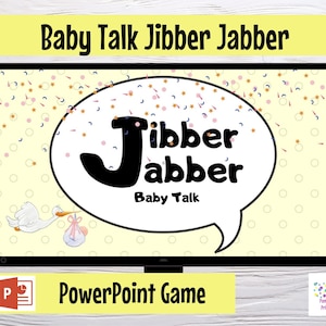 Virtual or Large Screen Baby Shower Game Jibber Jabber Baby Talk Game Sound out the words to reveal actual meaning PowerPoint Zoom Game image 1