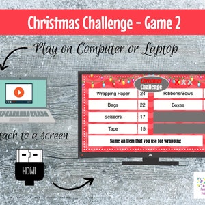 Virtual Game Christmas Challenge GAME 2 Interactive & Editable PowerPoint Game, Christmas Game, Party Game, Family Friendly, Classroom image 7