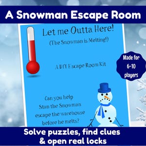 ¡Déjame salir de aquí! Kit de escape de muñeco de nieve para invierno/navidad/vacaciones - todas las edades
