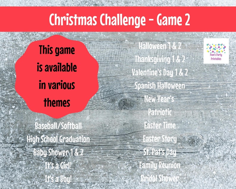 Virtual Game Christmas Challenge GAME 2 Interactive & Editable PowerPoint Game, Christmas Game, Party Game, Family Friendly, Classroom image 10