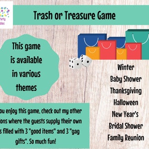Christmas Trash or Treasure Printable Dice & Card Game for Large Group, Youth Group, Classroom, GNO, Christmas Game, Mingle Game, Table Game image 5