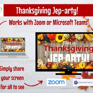 Thanksgiving Jep-arty, Friendsgiving Party Game, Thanksgiving Trivia, Game Show, Editable game, Virtual Game or Large Screen Game, Zoom image 7