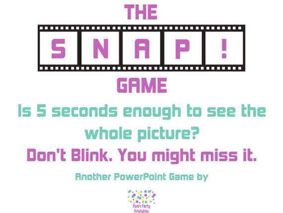 Virtual Game The Snap Game! PowerPoint Game, Interactive PowerPoint Game, Teen Game, Birthday Party, Youth Group, Family Friendly, Zoom Game Il_570xn