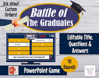 Virtual or Large Screen, High School Battle of the Graduates Game, Class of 2023, Editable Interactive PowerPoint, Graduation Party Game