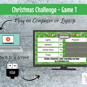 Virtual Game Christmas Challenge GAME 1 Interactive & Editable PowerPoint Game, Christmas Game, Party Game, Family Friendly, Classroom image 7