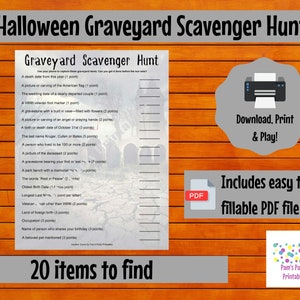 Halloween Printable Game Bundle 10 Games Taboo, Pictionary, Scavenger Hunt, Jep-arty, Scattergories, Halloween Challenge, Word Search, image 8