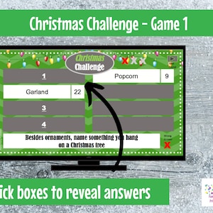 Virtual Game Christmas Challenge GAME 1 Interactive & Editable PowerPoint Game, Christmas Game, Party Game, Family Friendly, Classroom image 2
