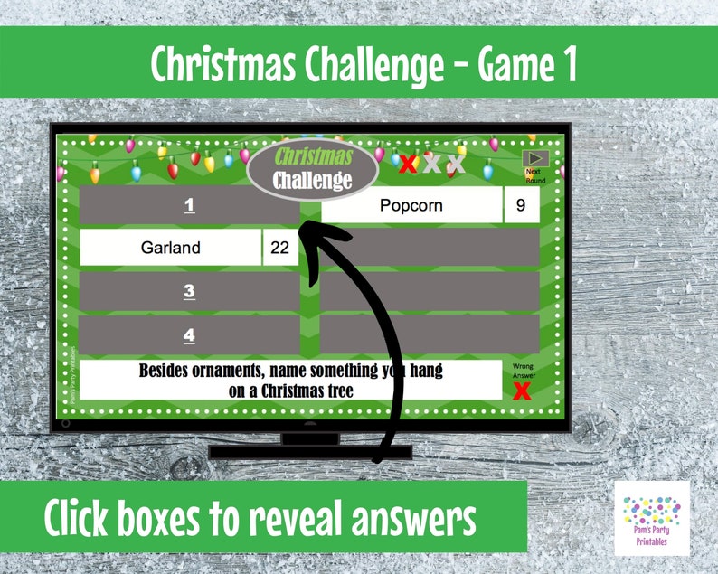 Virtual Game Christmas Challenge GAME 1 Interactive & Editable PowerPoint Game, Christmas Game, Party Game, Family Friendly, Classroom image 2