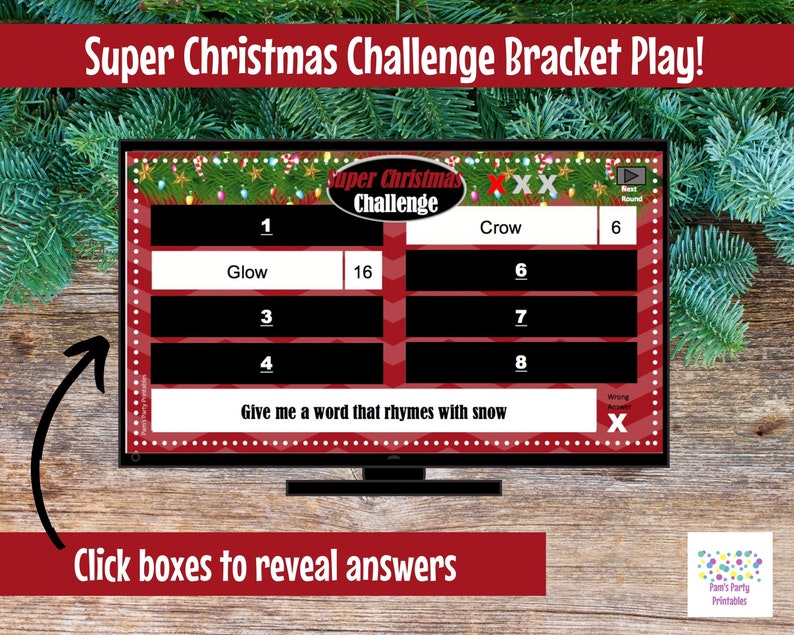 Super Christmas Challenge, Editable, PowerPoint Game, Customized, 40 Rounds, Bracket Play Office Party, Sales Meeting, Christmas Game image 2