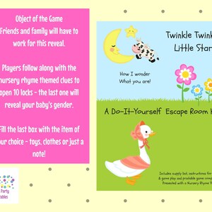 Twinkle Twinkle Nursery Rhyme DIY Escape Room Game, Gender Reveal, Surprise, Family Friendly, Baby Shower, Baby Sprinkle, New Mom, New Baby image 9