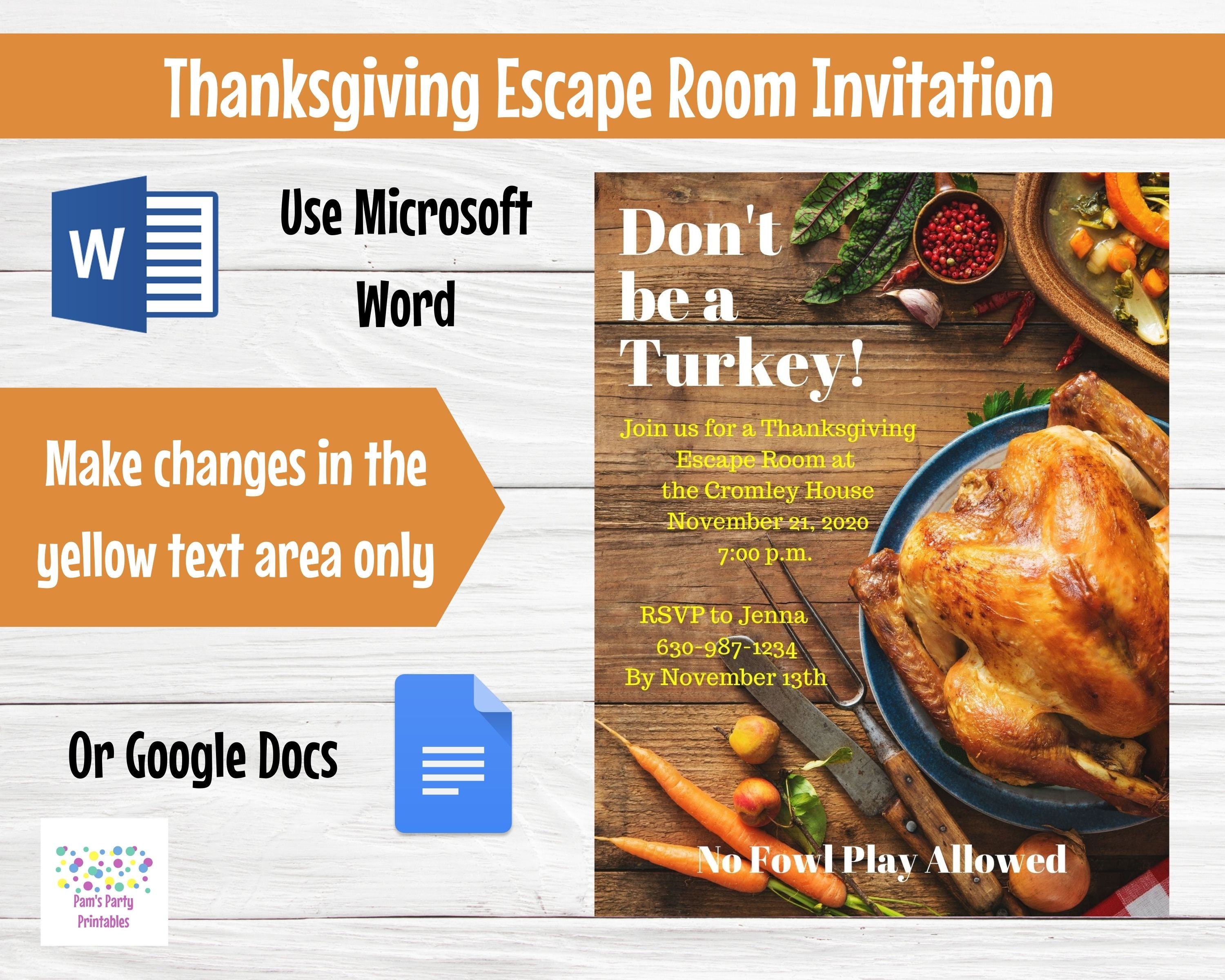 Buy Digital Invitation for We're Late for Thanksgiving A Online in India -  Etsy