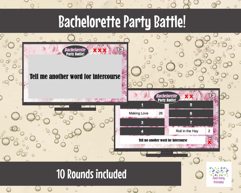 Virtual Game or In Person, Bachelorette Party Battle, Bridal Shower, Editable PowerPoint Game, Bridal Shower Party Game, Girls Night image 4