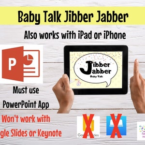 Virtual or Large Screen Baby Shower Game Jibber Jabber Baby Talk Game Sound out the words to reveal actual meaning PowerPoint Zoom Game image 7